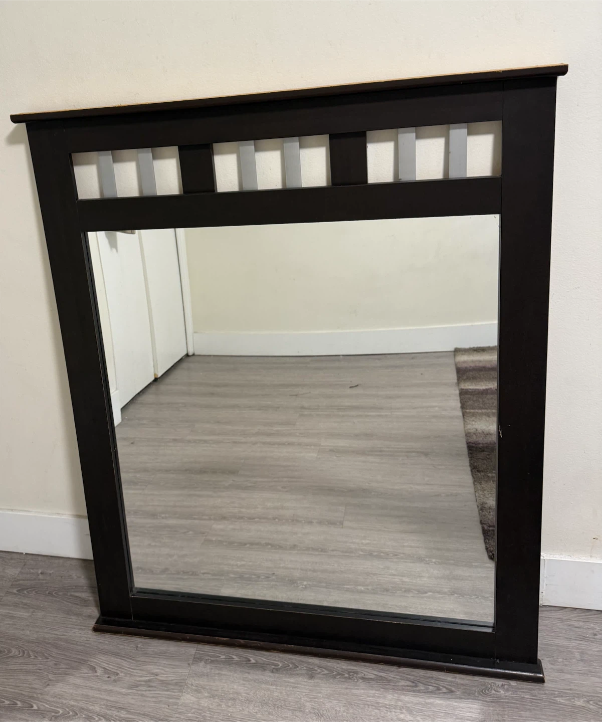 Dark Wood Framed Mirror