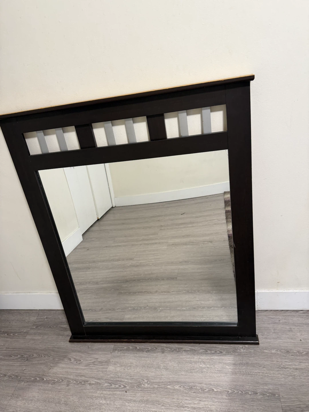 Dark Wood Framed Mirror - photo 2