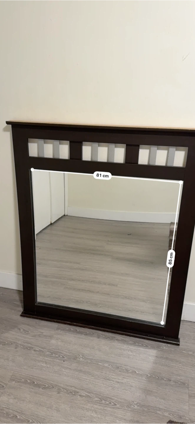 Dark Wood Framed Mirror - photo 3