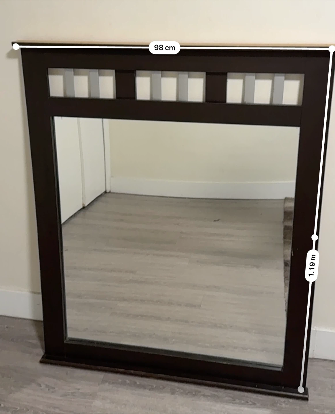Dark Wood Framed Mirror - photo 4