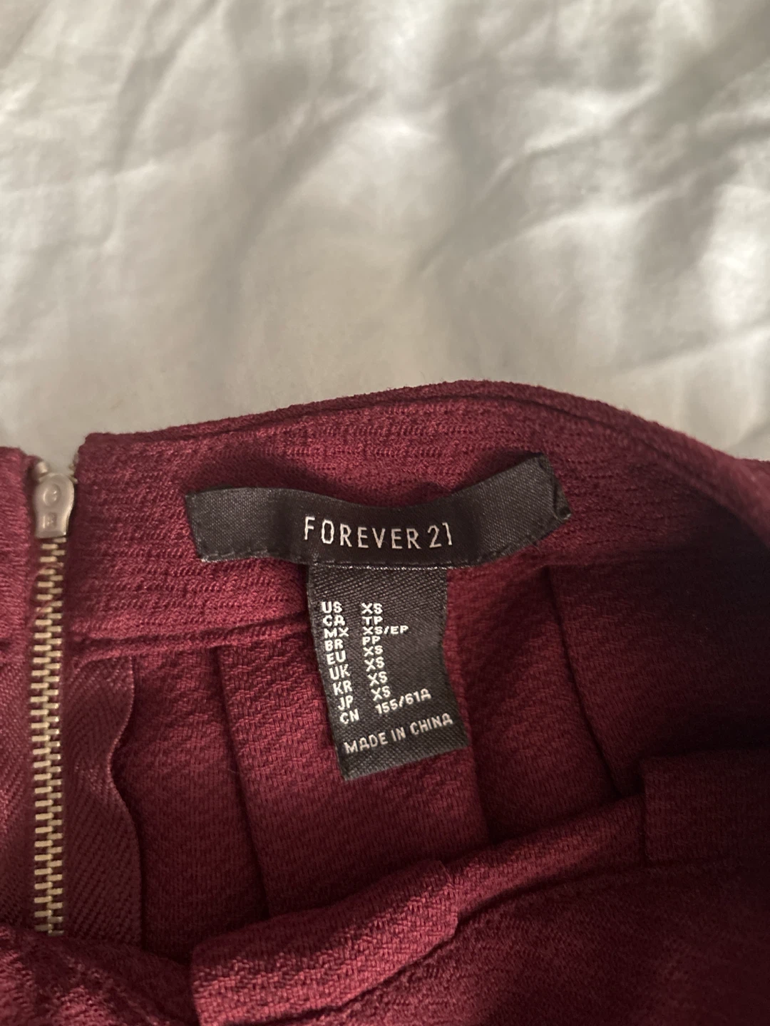 Forever 21 Burgundy Pleated Midi Skirt - XS - photo 2