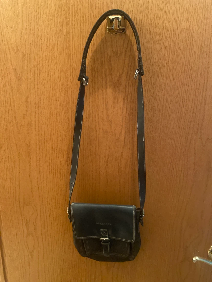 Kenneth Cole Reaction Black Denim & Leather Crossbody Bag - photo 2