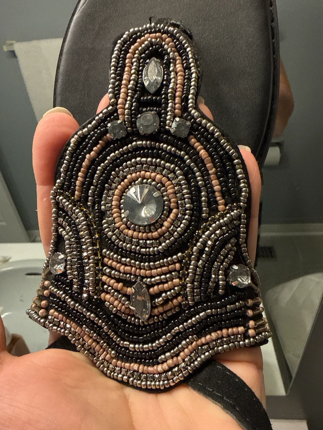 Torrid Black Beaded Flat Sandals - photo 2