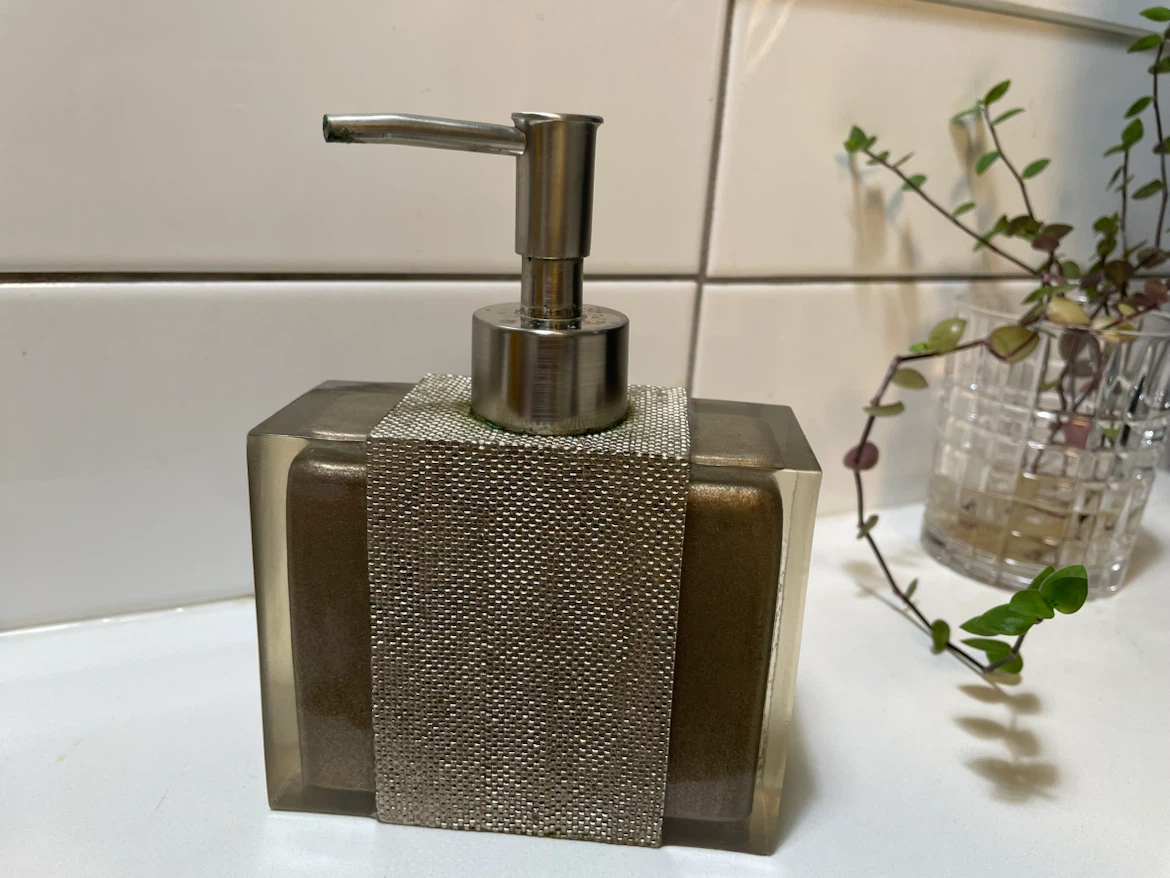 Clear Soap Dispenser with Decorative Band