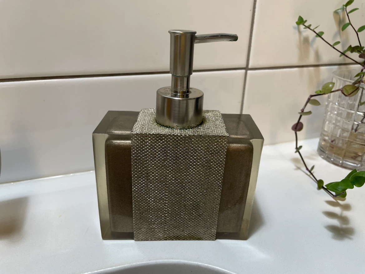 Clear Soap Dispenser with Decorative Band - photo 2