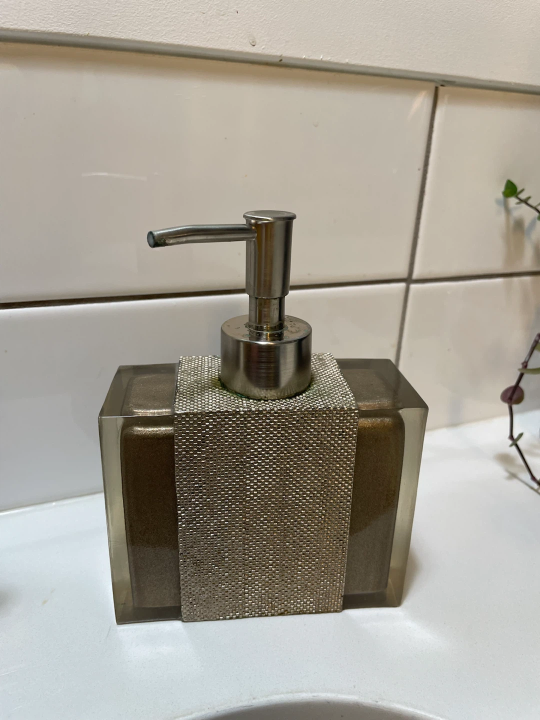 Clear Soap Dispenser with Decorative Band - photo 3