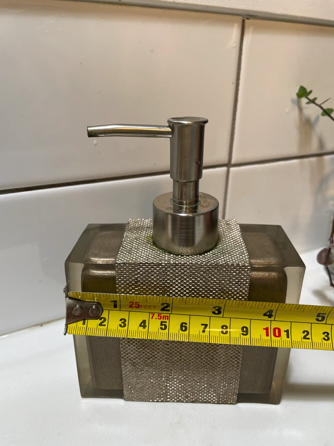 Clear Soap Dispenser with Decorative Band - photo 4