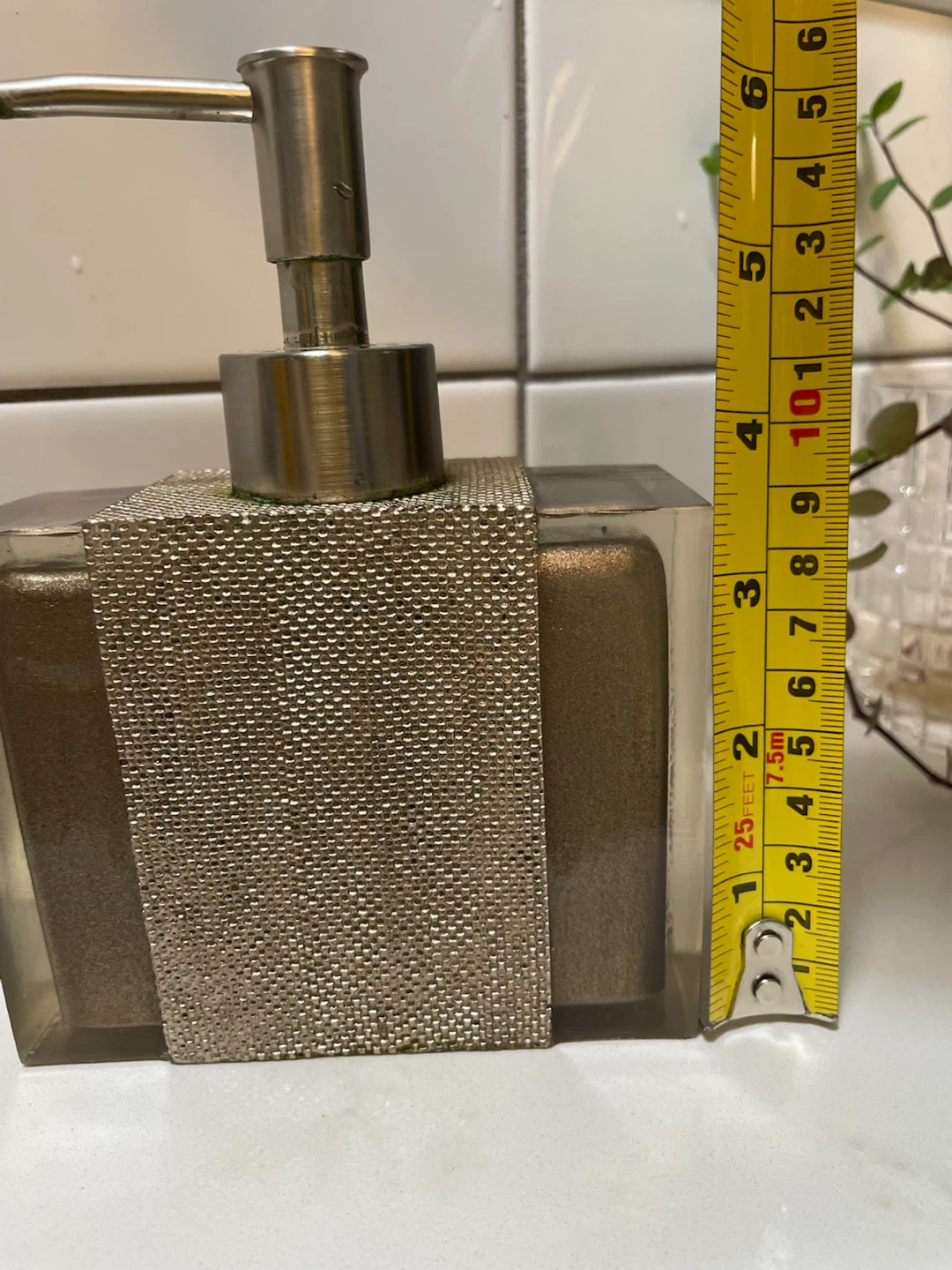 Clear Soap Dispenser with Decorative Band - photo 5