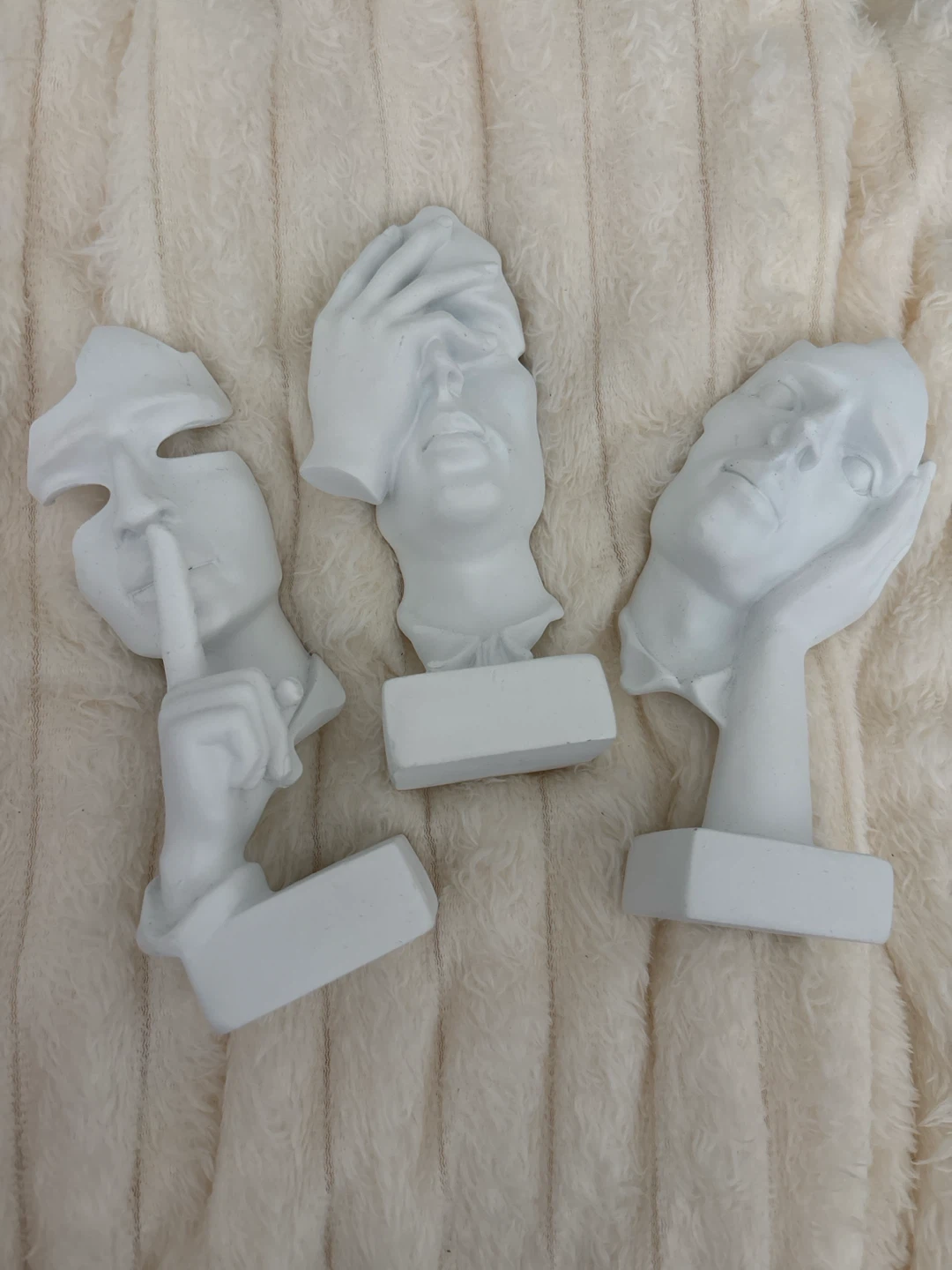 Set of 3 "Three Wise Monkeys" Busts