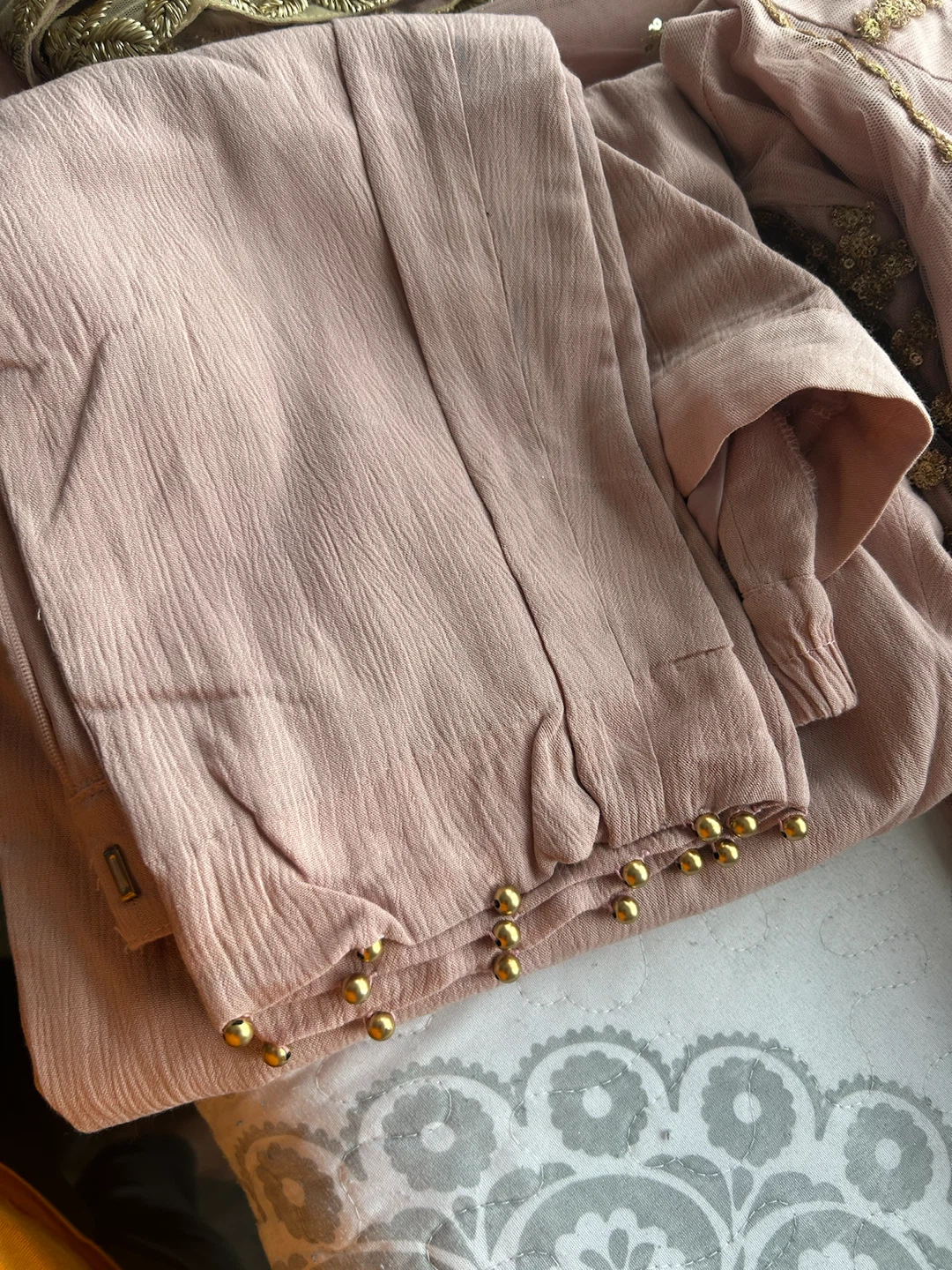 Pink Embroidered Kameez Shalwar with Dupatta - photo 4