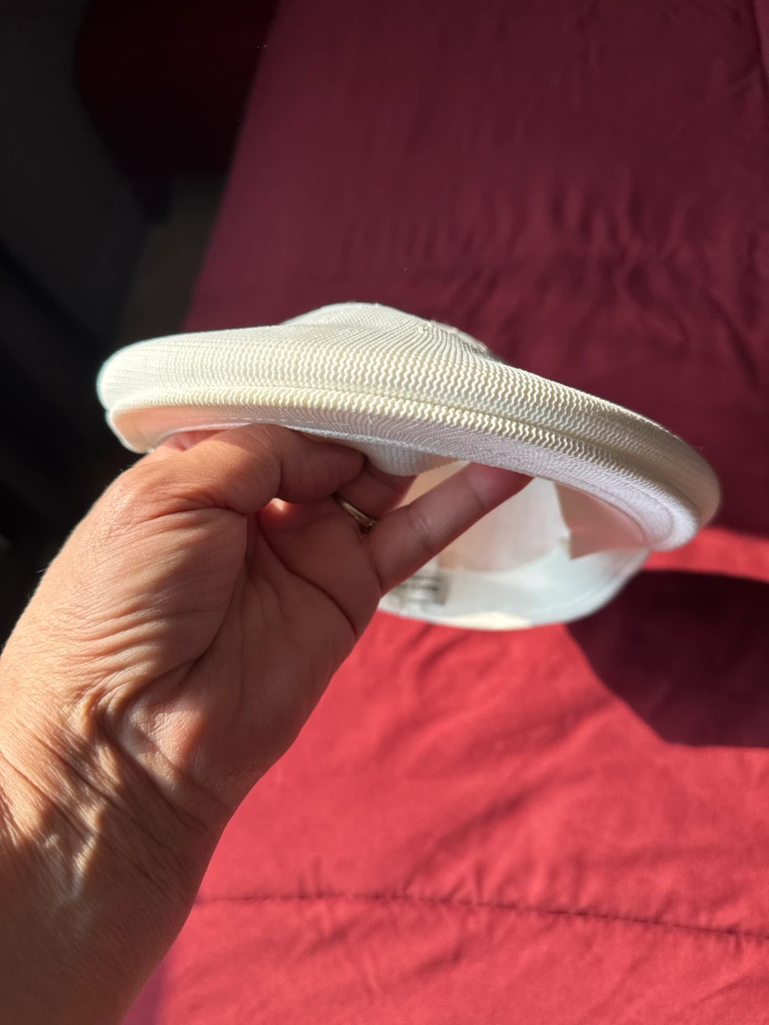 White lightweight, airy, beret style summer hat M/L - photo 2