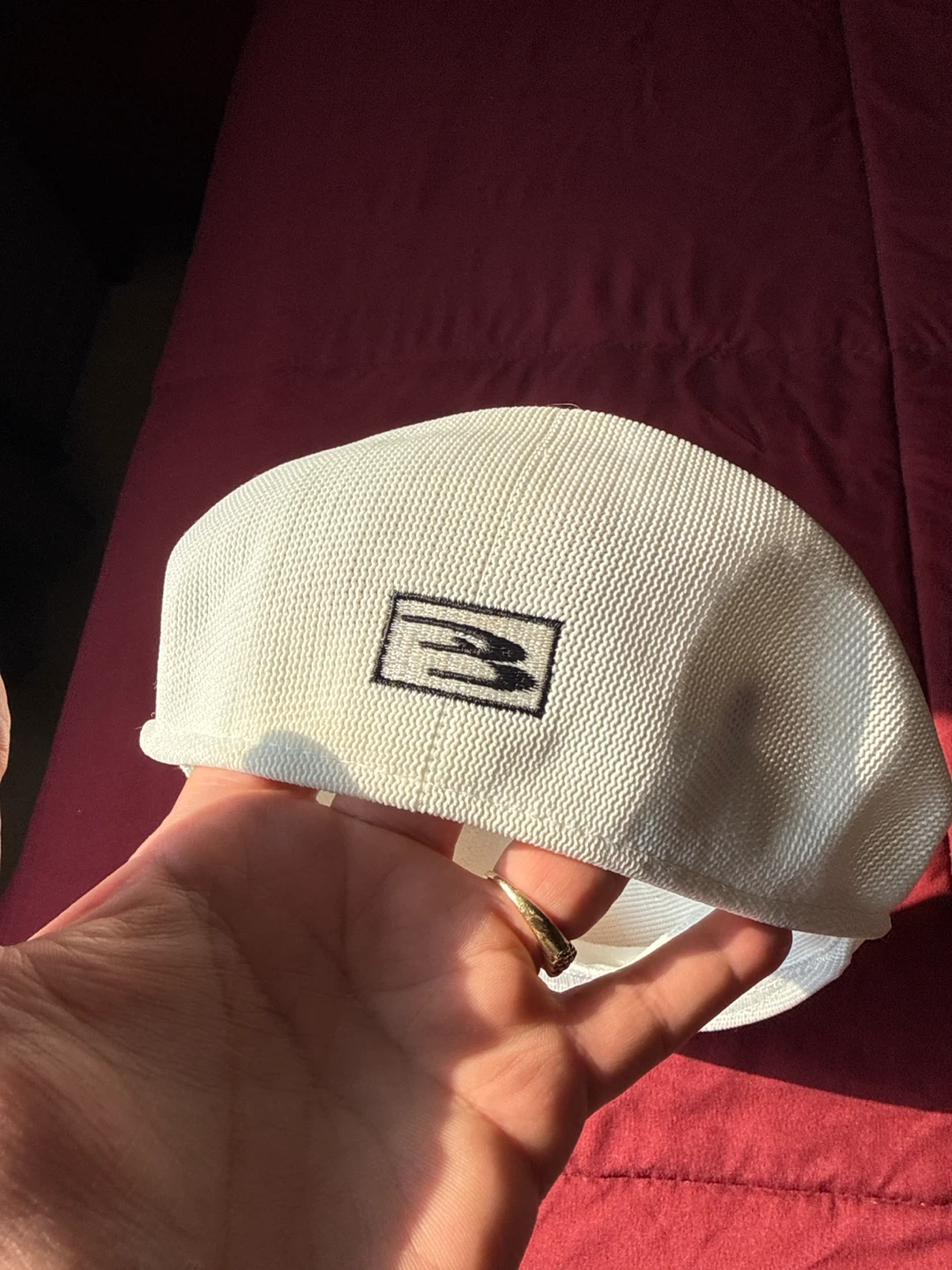 White lightweight, airy, beret style summer hat M/L - photo 3