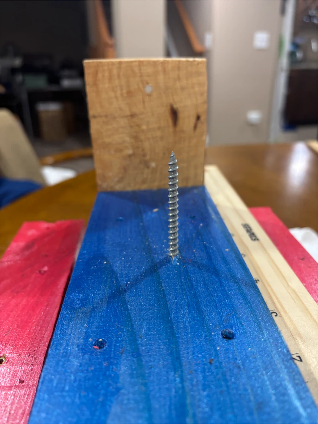 Wooden Squirrel Feeder - Red, White, and Blue - photo 2