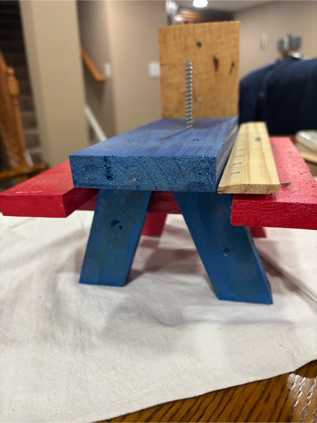 Wooden Squirrel Feeder - Red, White, and Blue - photo 4