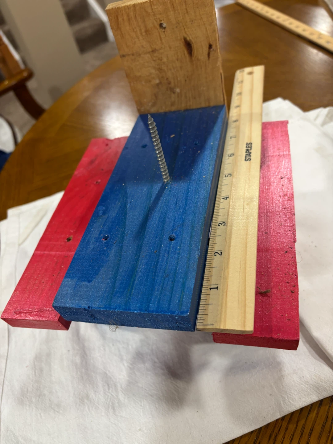 Wooden Squirrel Feeder - Red, White, and Blue - photo 5