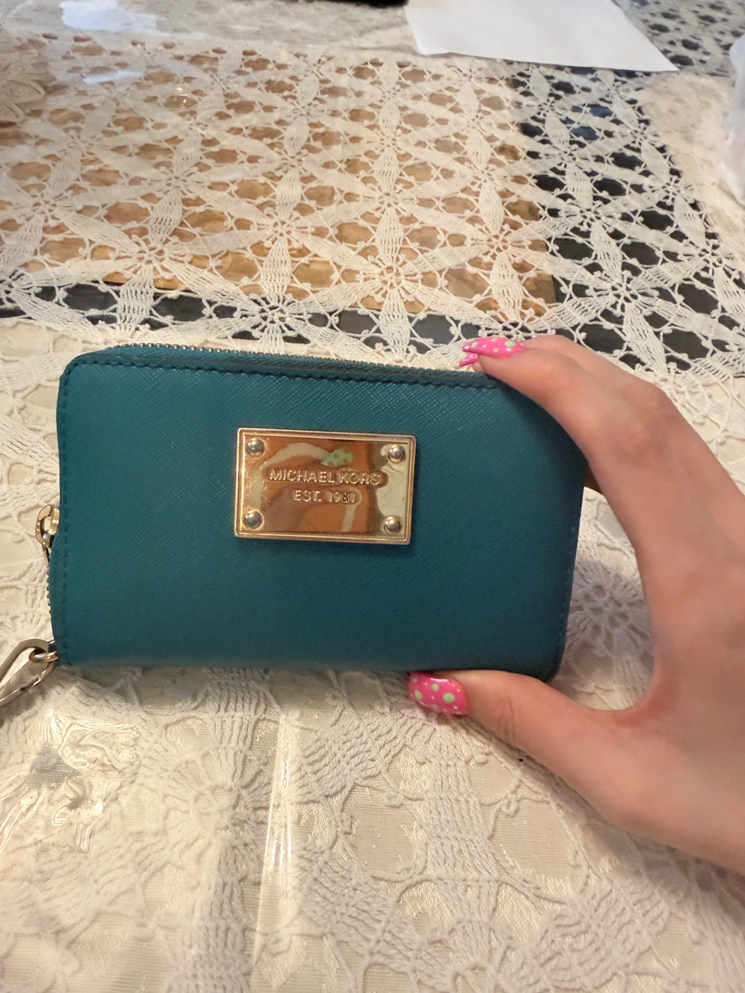 Michael Kors Teal Wristlet Wallet