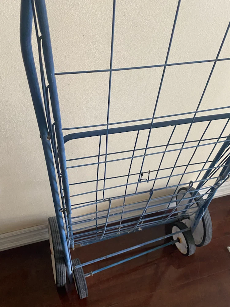 Blue Rolling Shopping Cart - photo 3