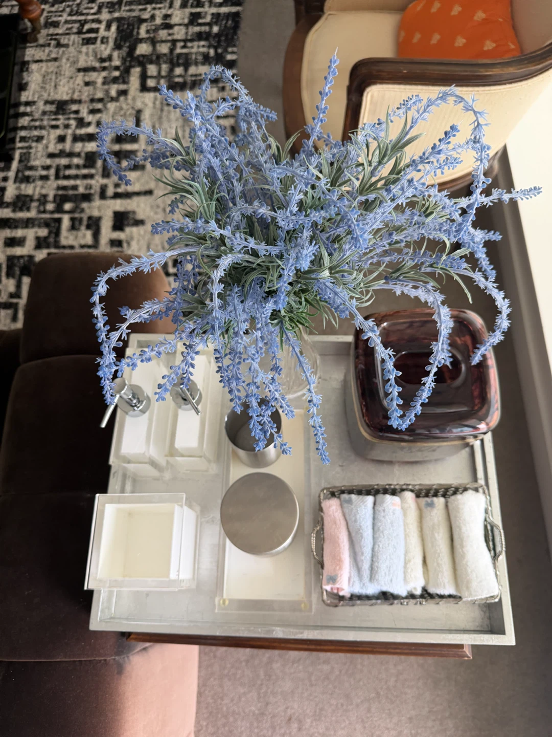 Decorative Tray Set with Soaps, Towels, and Tissues - photo 2