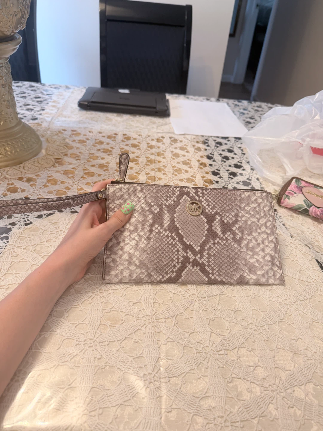Michael Kors Snake Print Wristlet Clutch - photo 4