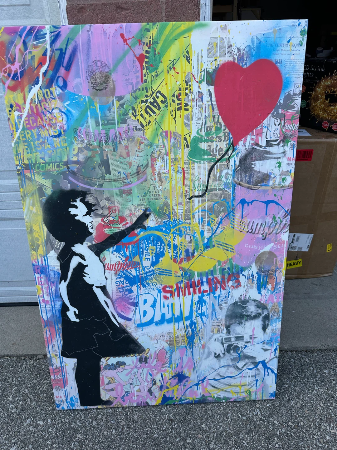 Graffiti Art Canvas Print - Balloon Girl Design