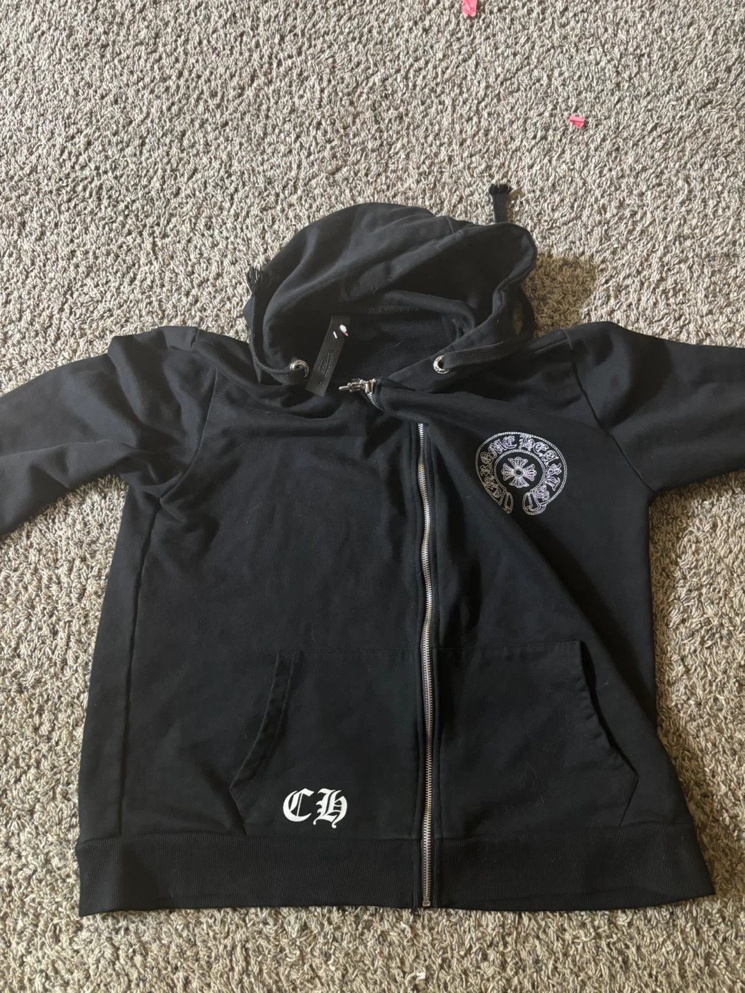 Chrome Hearts Black Zip-Up Hoodie