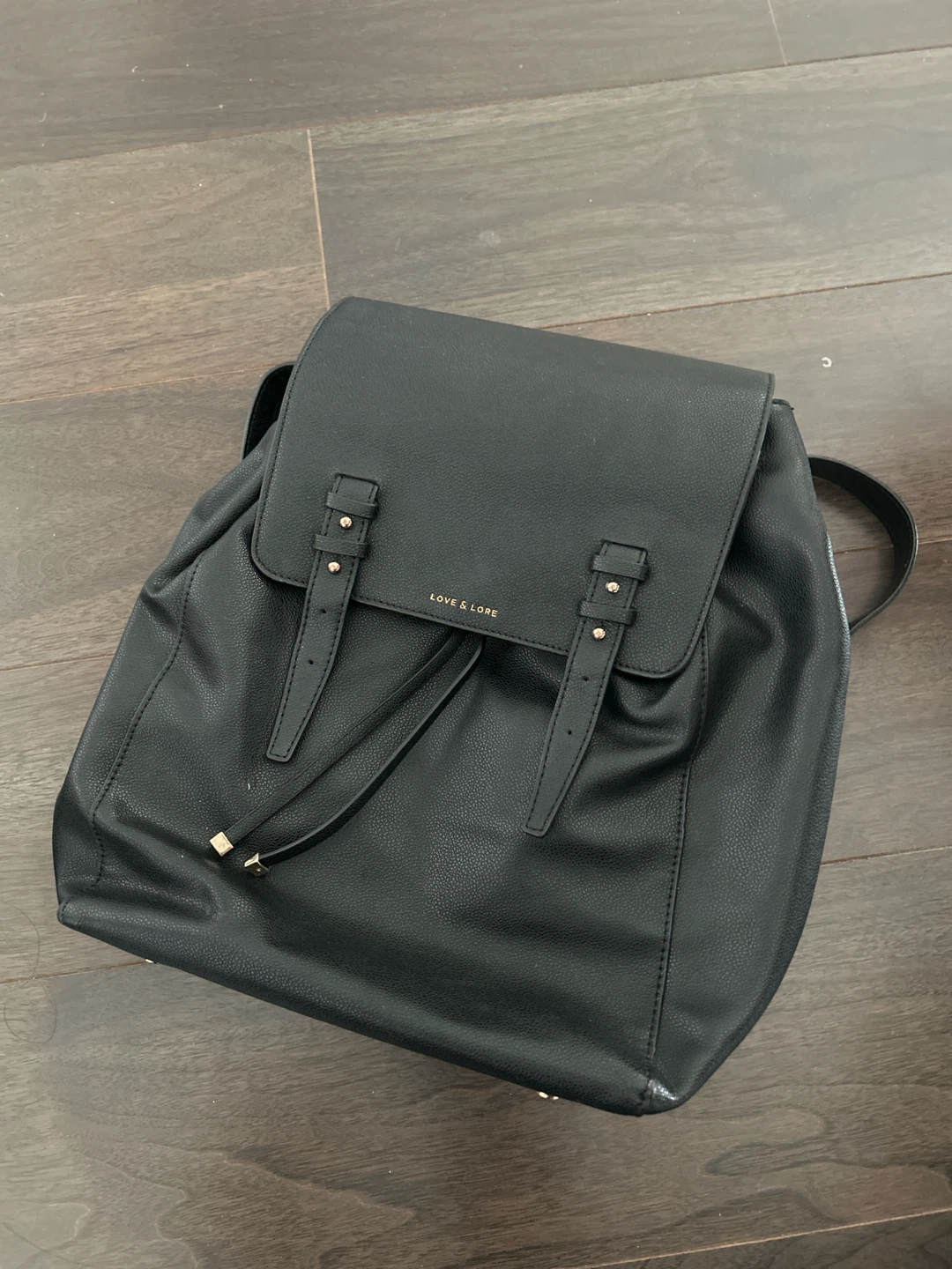 Love & Lore Faux Leather Backpack, Drawstring/Magnet Closure