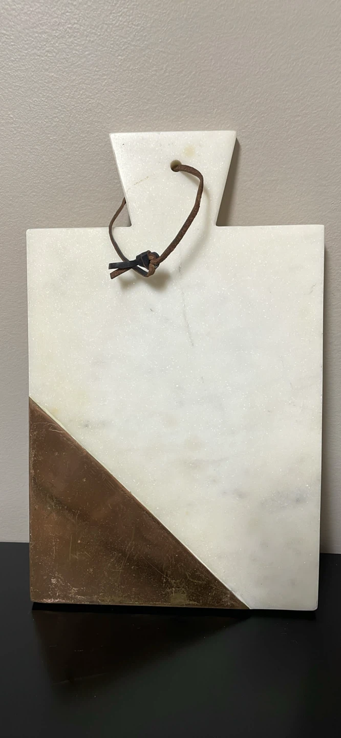 Heavy Duty Marble Cutting Board with Copper Accent