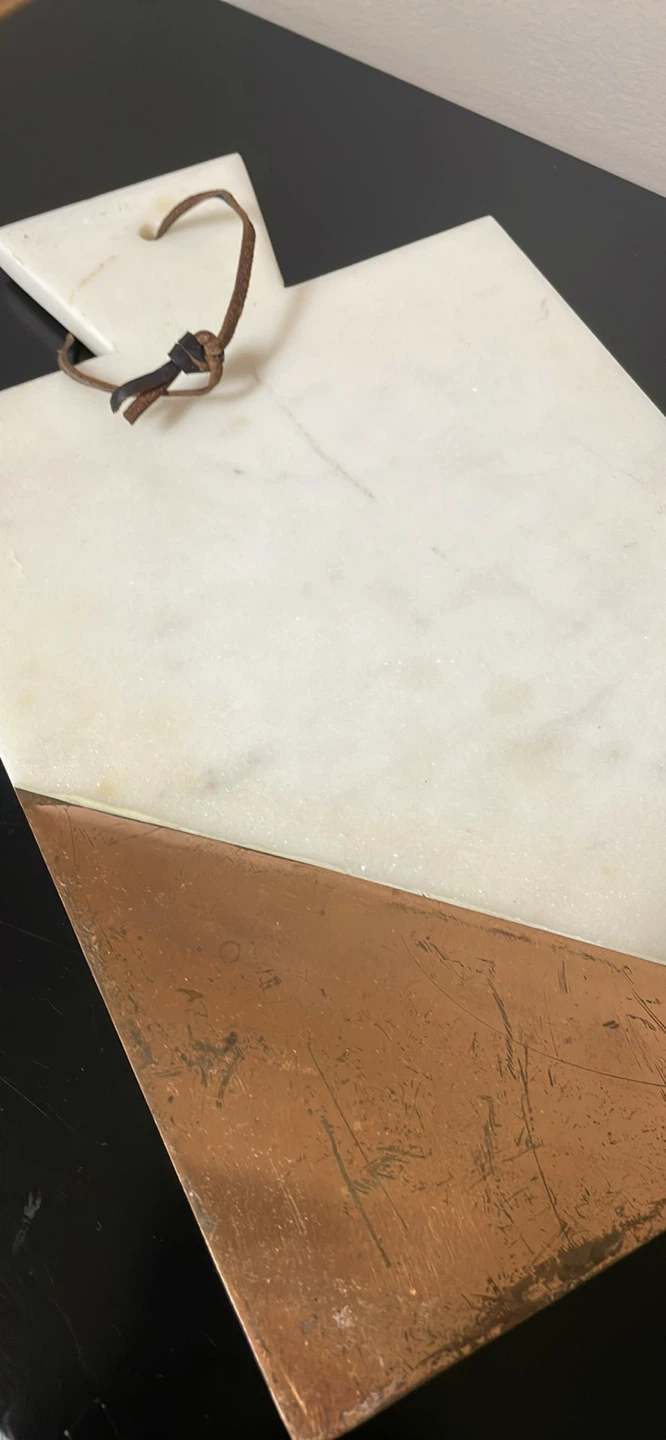 Heavy Duty Marble Cutting Board with Copper Accent - photo 2