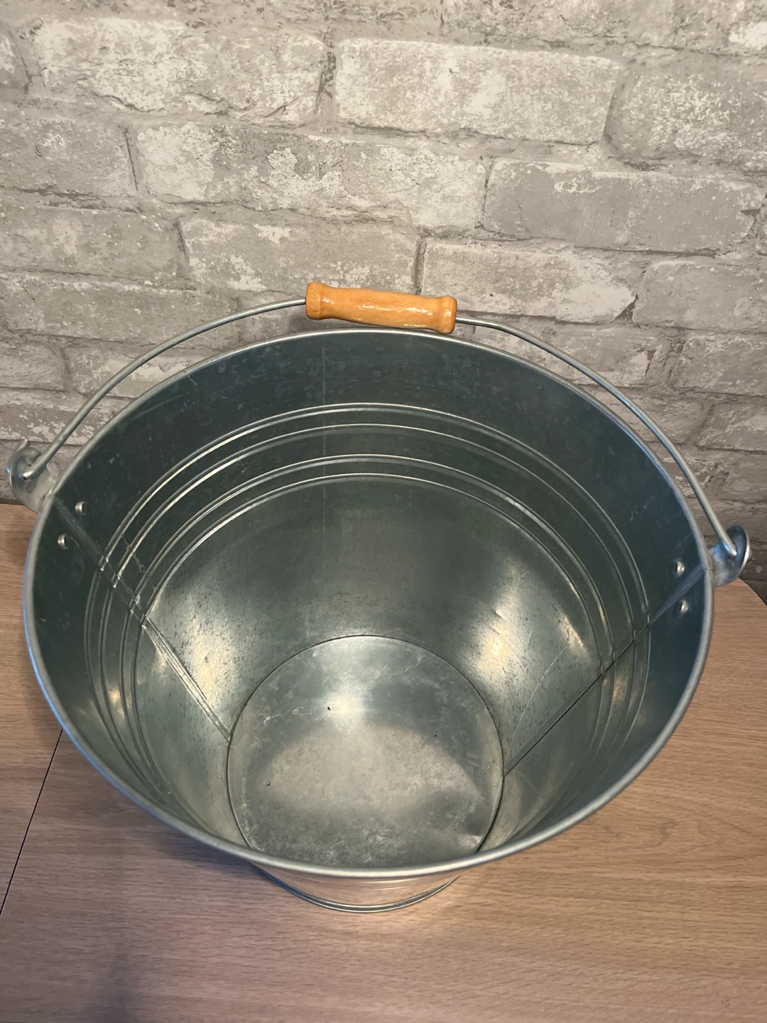 Galvanized Metal Pail with Wooden Handle - photo 4