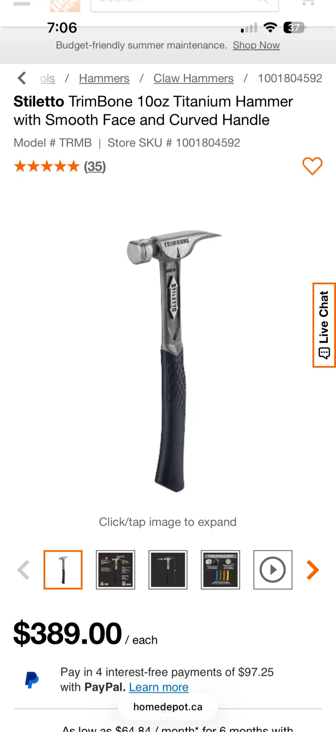 Stiletto TrimBone 10oz Titanium Hammer - photo 2