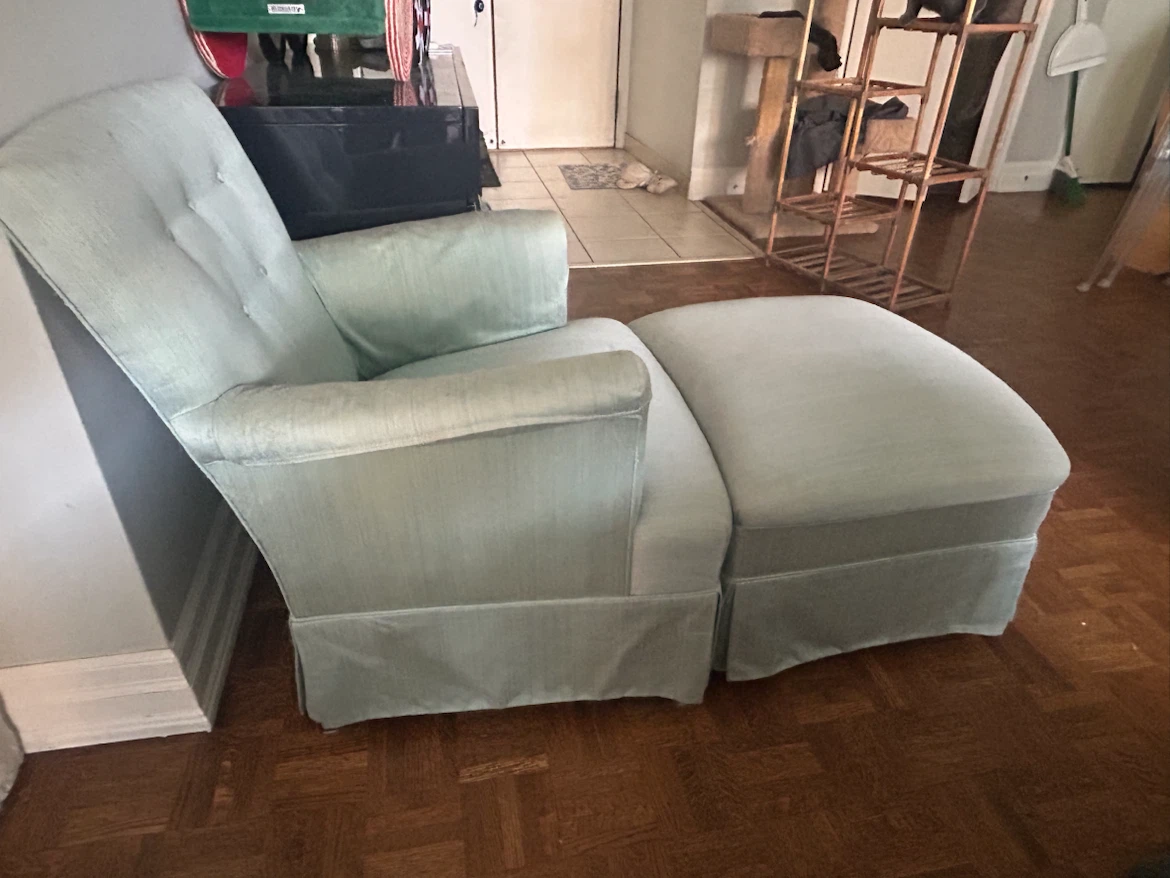 Mint Green Armchair and Ottoman Set - photo 4