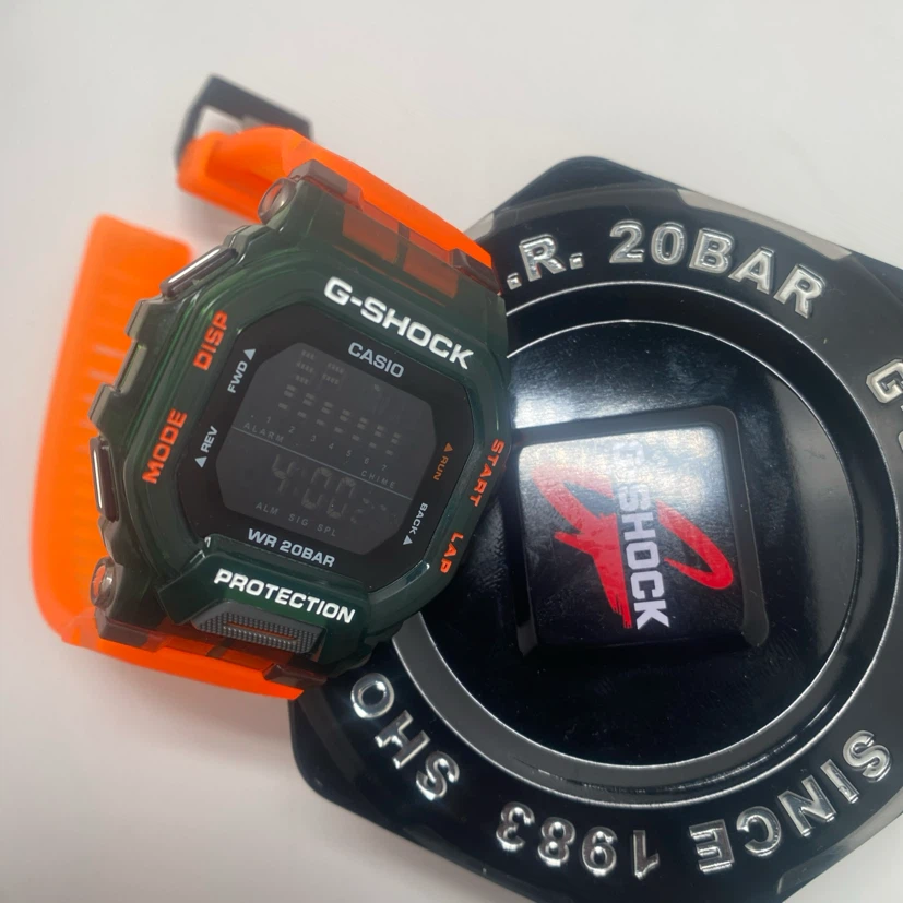 G-Shock DW-5600 Digital Watch - Green/Orange
