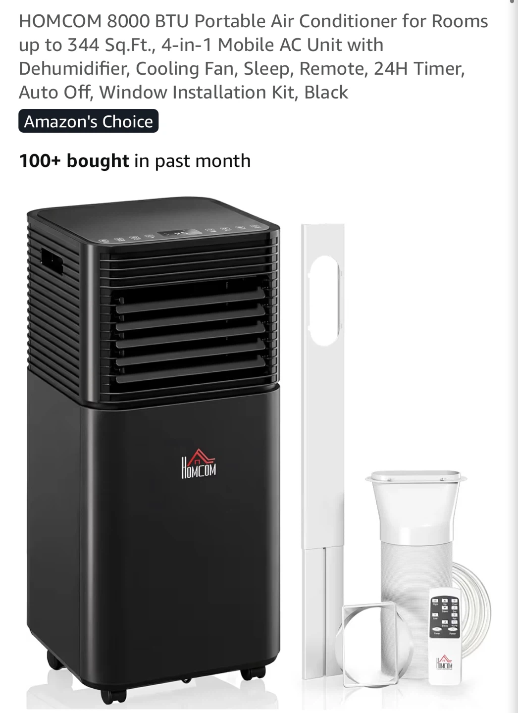 HOMCOM 8000 BTU Portable Air Conditioner - photo 3
