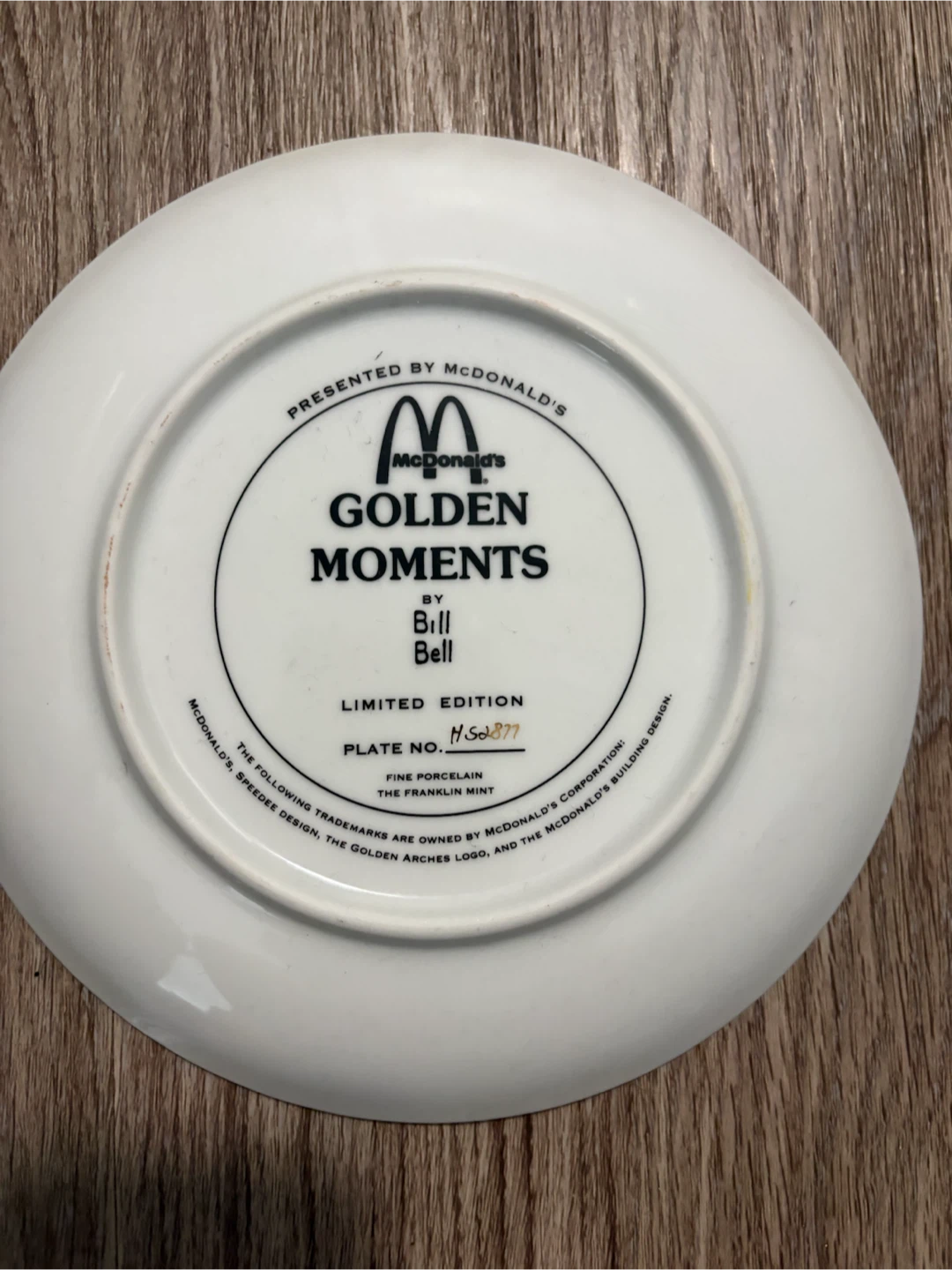 McDonald's Golden Moments Limited Edition Plate by Bill Bell - photo 2