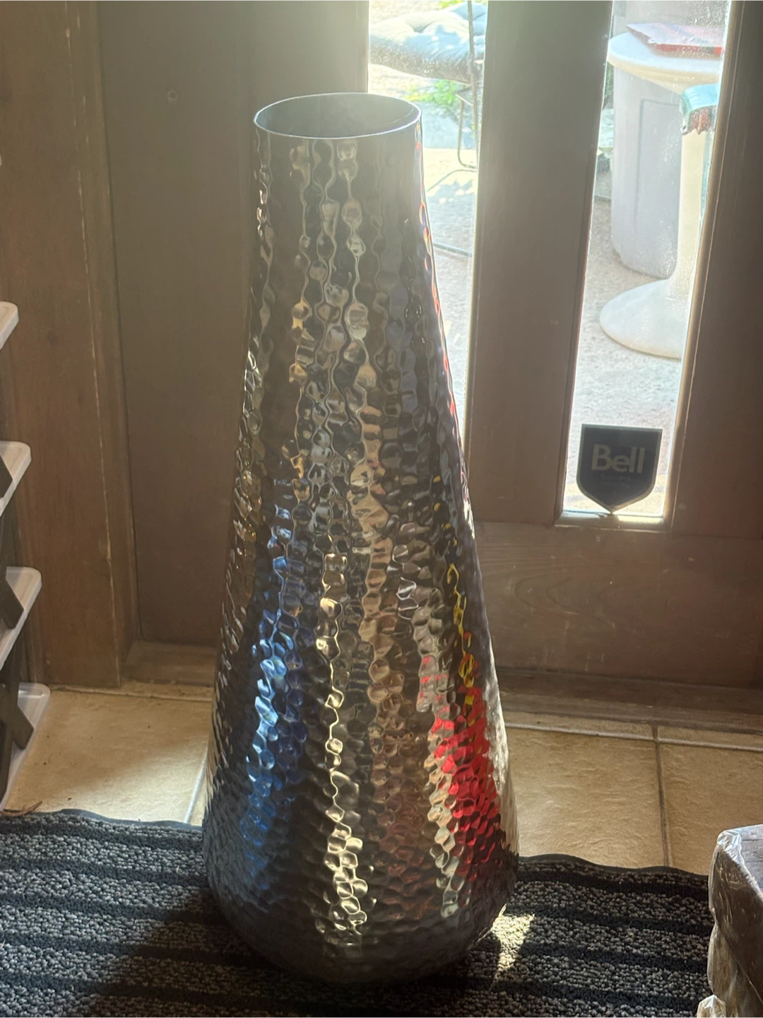 Torre & Tagus Hammered Metal Vase