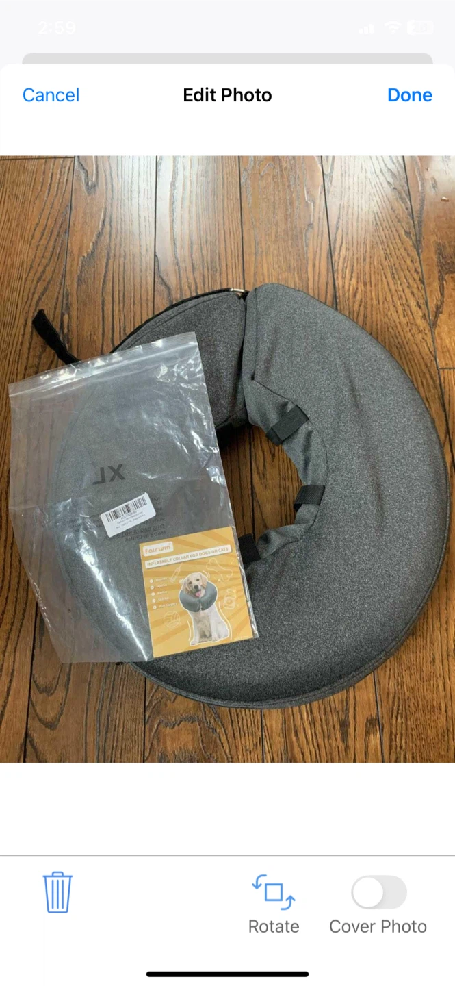 Inflatable dog cone, neck donut, recovery collar - photo 2