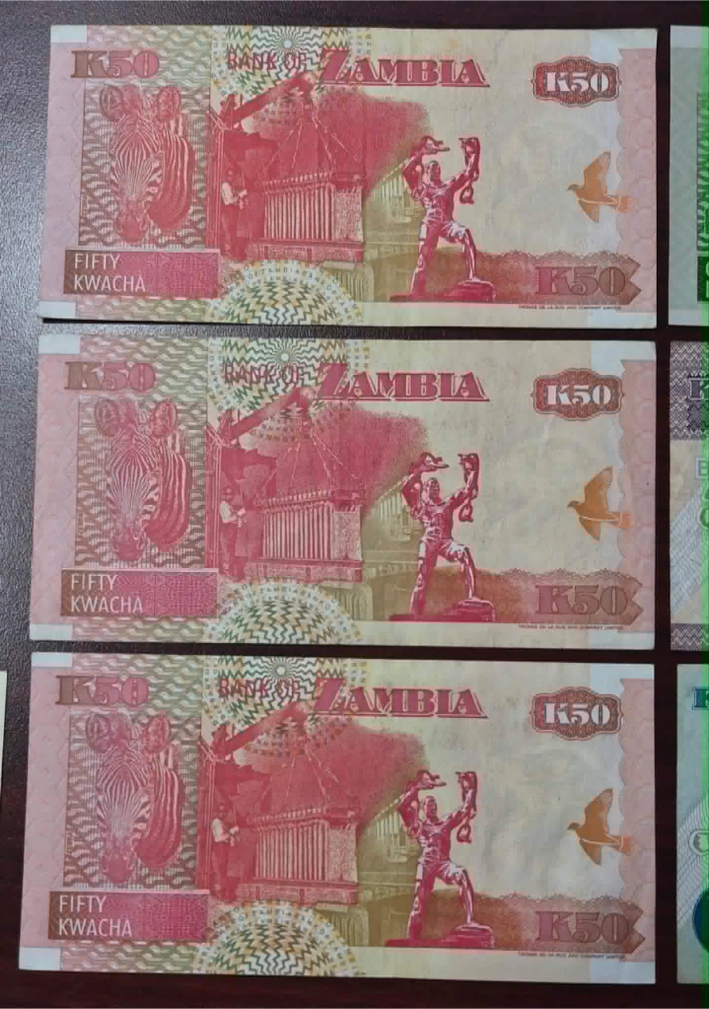 Bank of Zambia 50 Kwacha Banknotes - photo 2