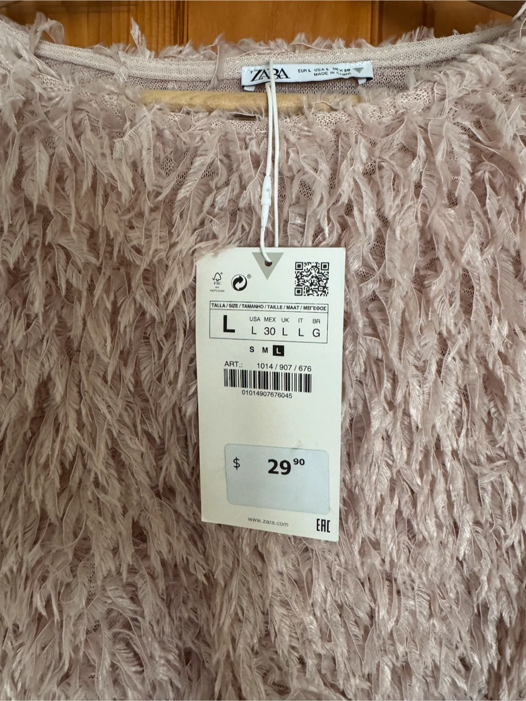 Zara Textured Fringe Sweater – New with Tags (Size L) - photo 2