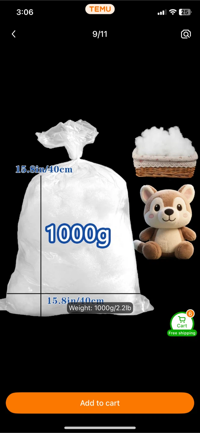 2.2 lbs Craft pillow stuffing, new!