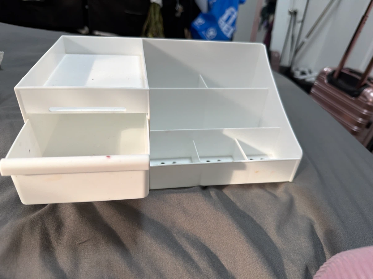 White Desk Organizer with Drawer