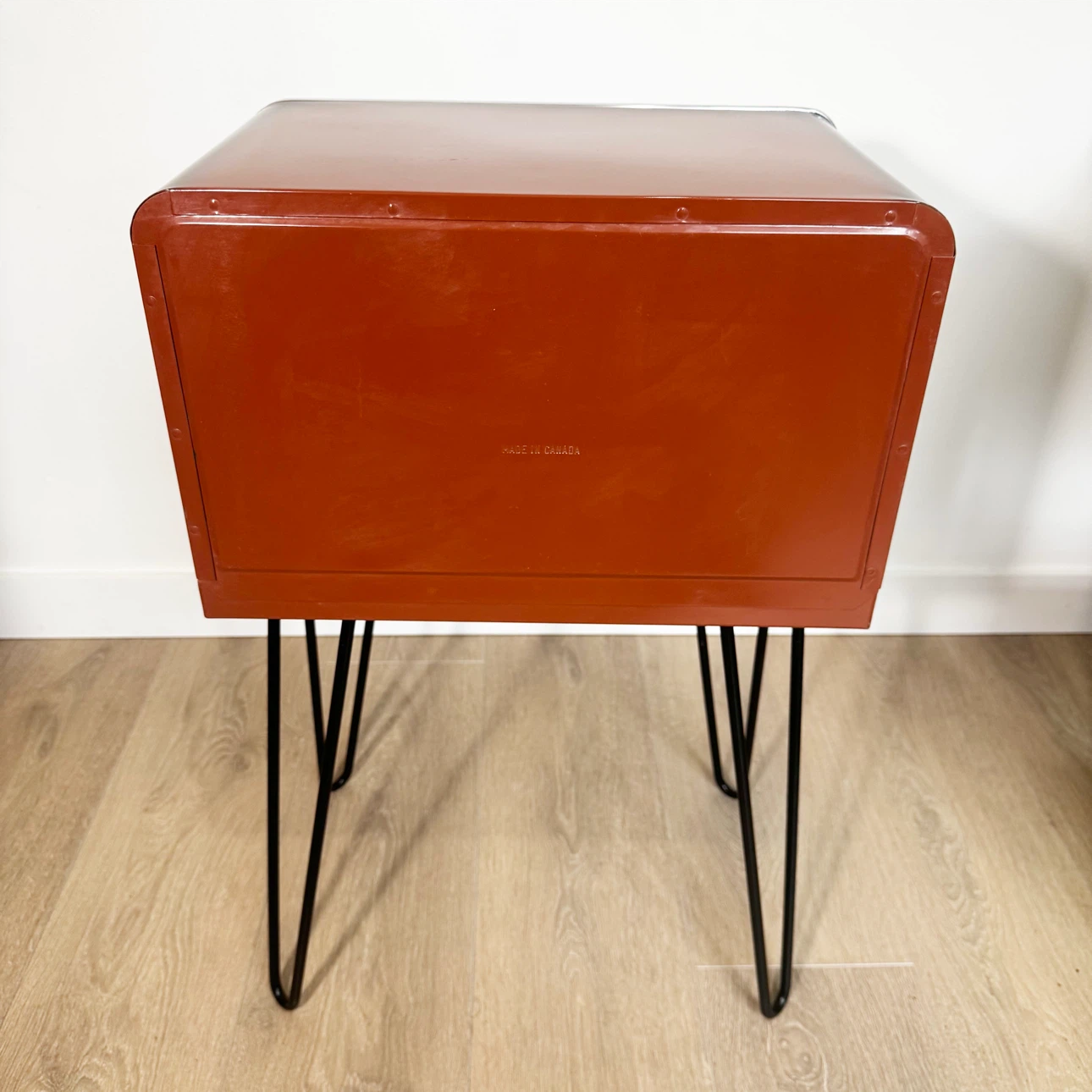 Mid-Century upcycled vintage bread box accent table /storage - photo 5