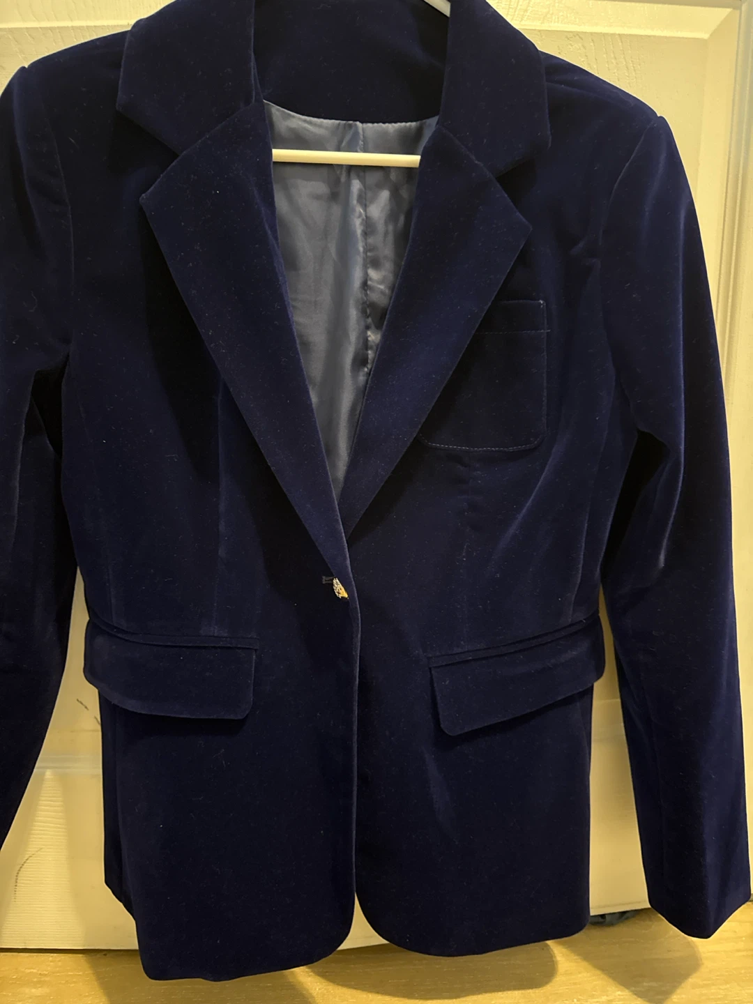 Navy Blue Velvet Blazer - photo 2