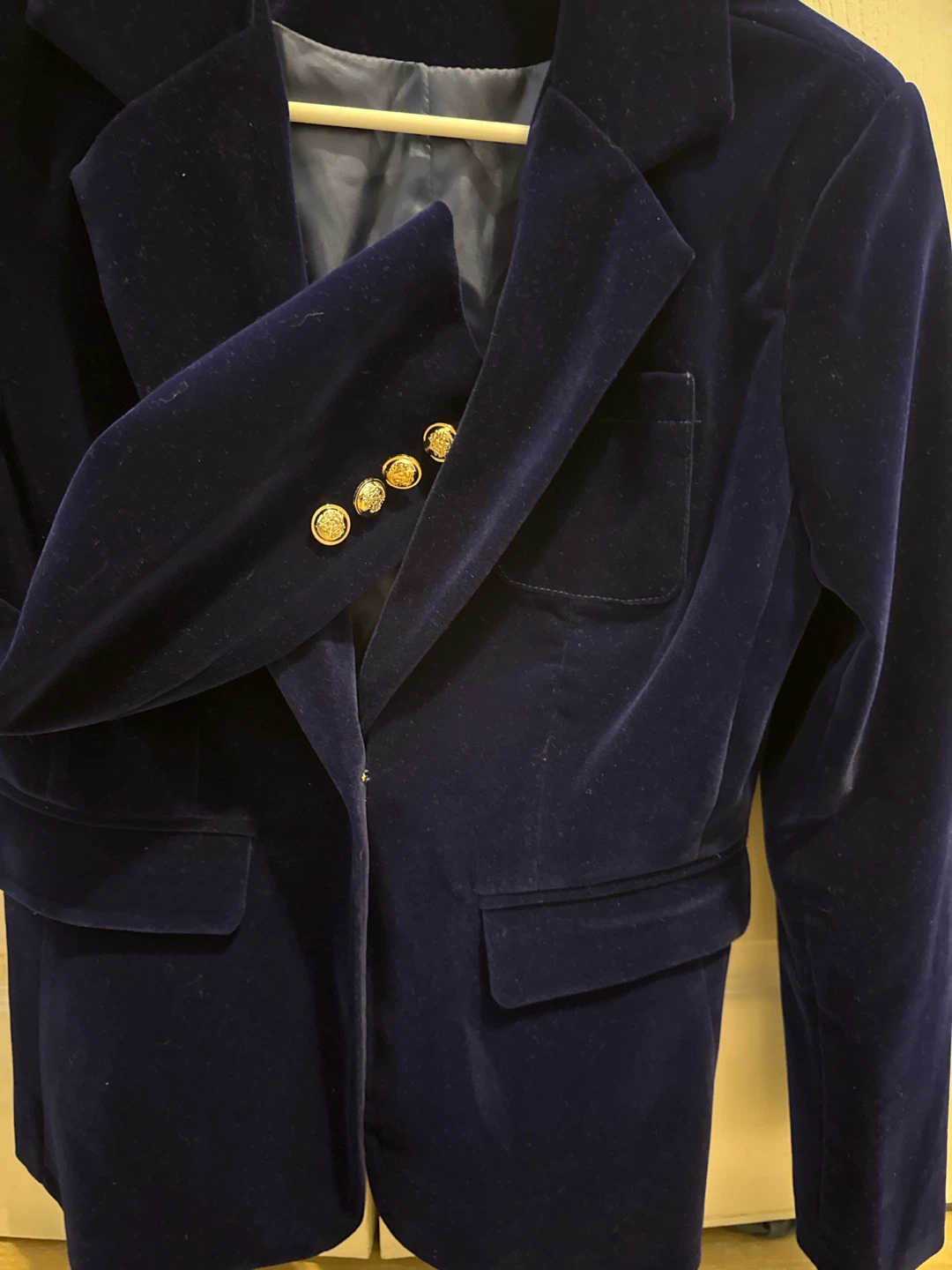 Navy Blue Velvet Blazer - photo 3