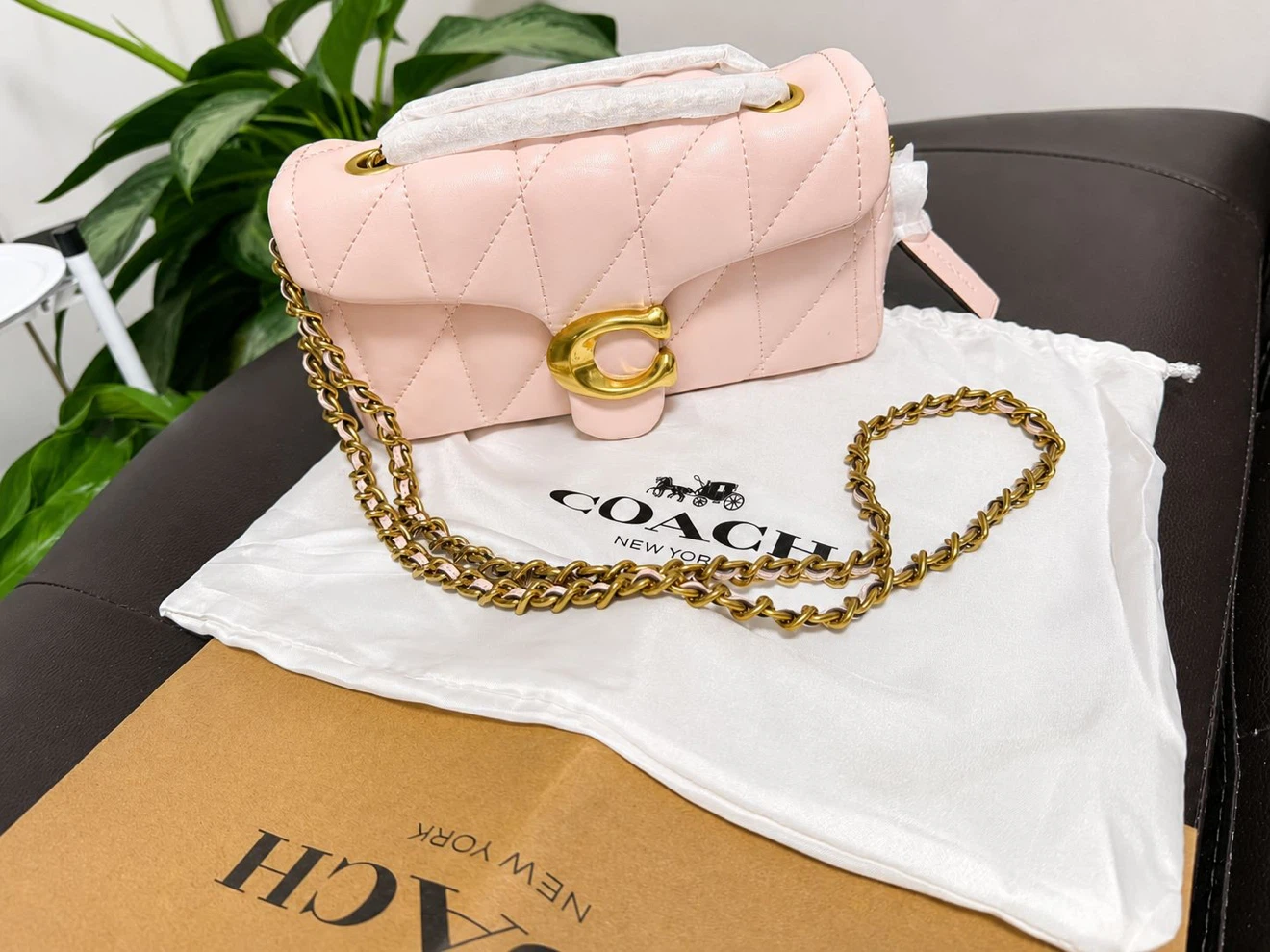 Coach Tabby 20 Pink Leather Quilted Shoulder Bag