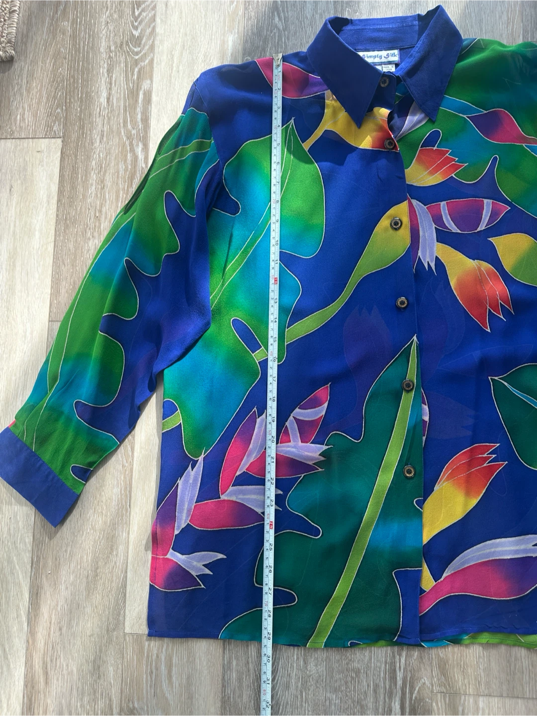 Vintage rainbow Simply Silk Hawaiian Print Button-Up Shirt - photo 5