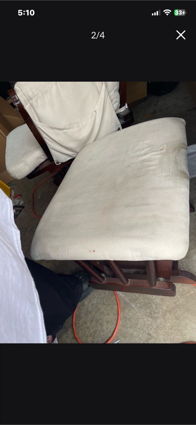 Wooden Glider Rocking Chair with Cream Cushions - photo 2
