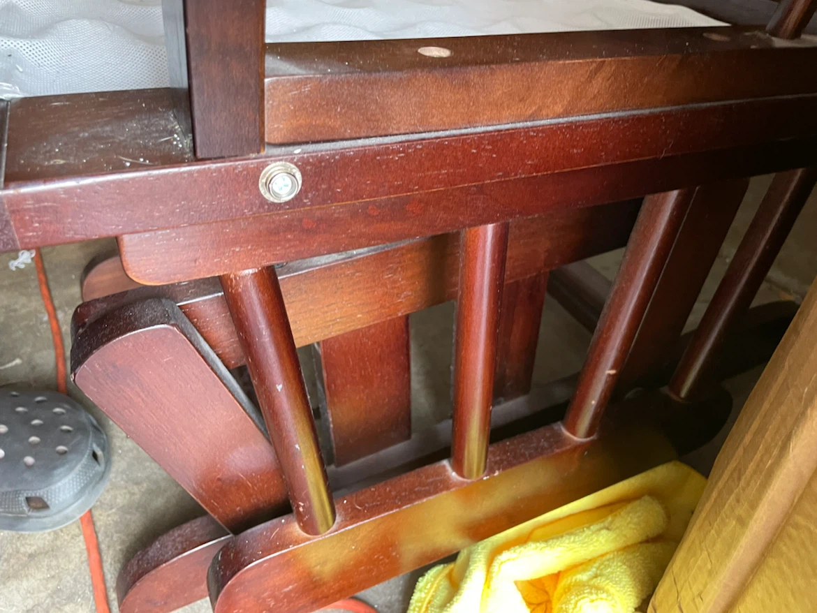 Wooden Glider Rocking Chair with Cream Cushions - photo 4