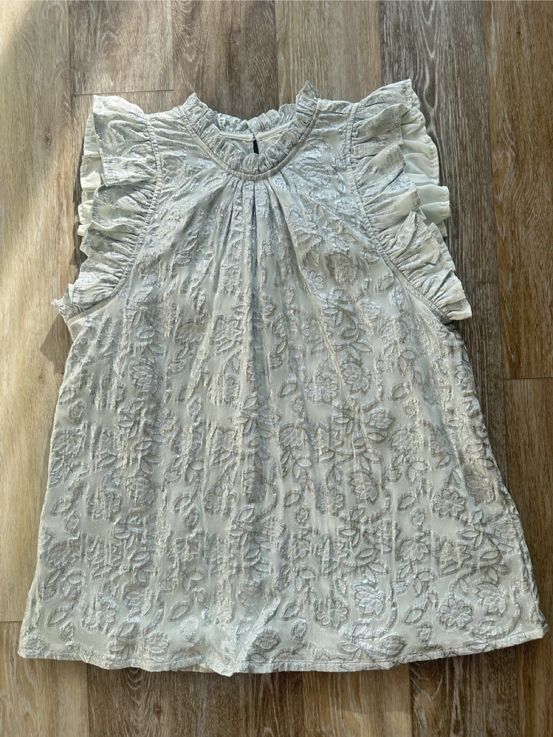 Sofie Schnoor Silver Floral Print Top Size S