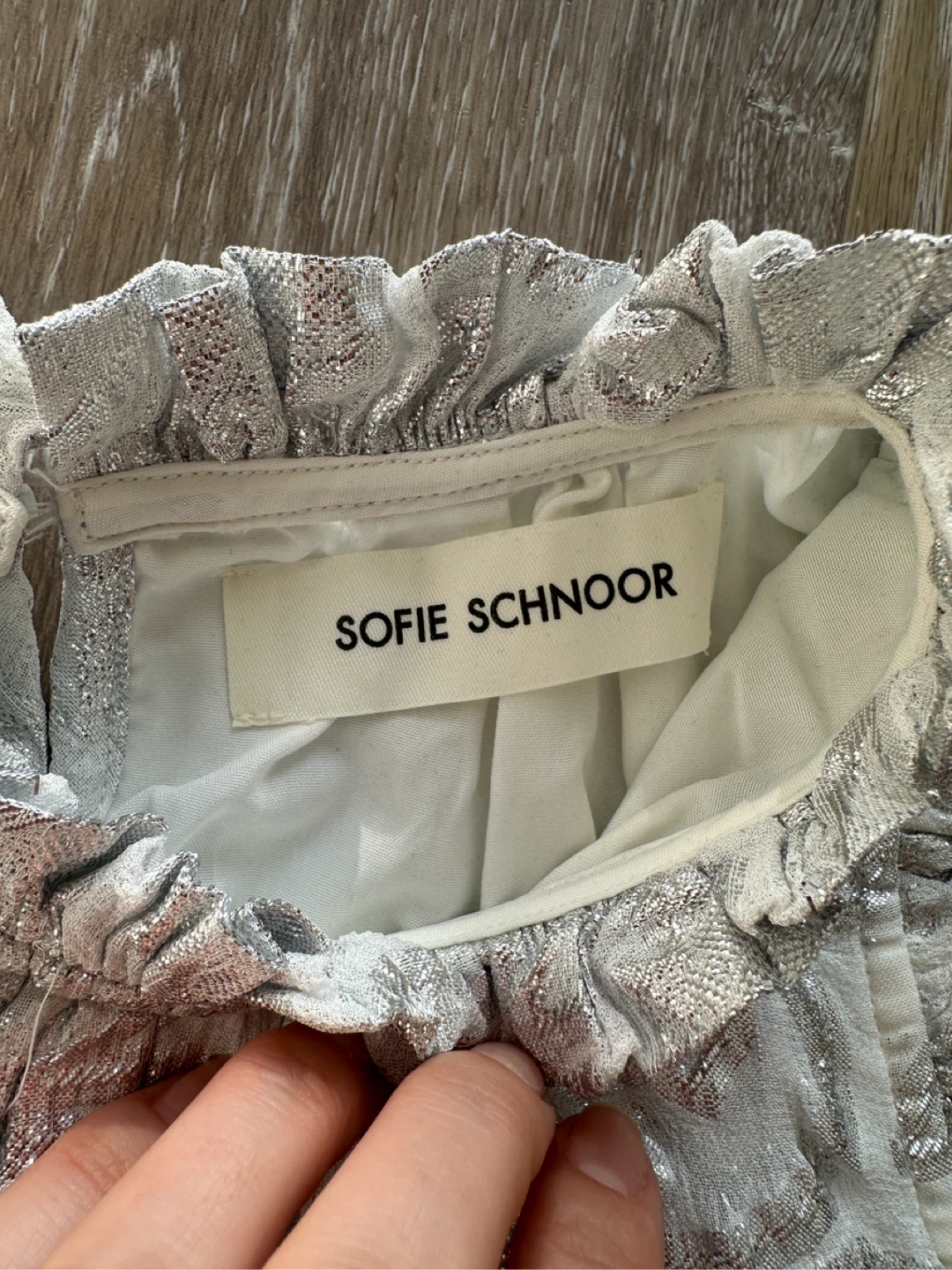 Sofie Schnoor Silver Floral Print Top Size S - photo 3
