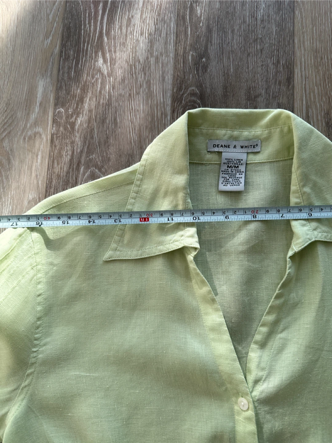 Deane & White Light yellow Green Linen Blouse - photo 3